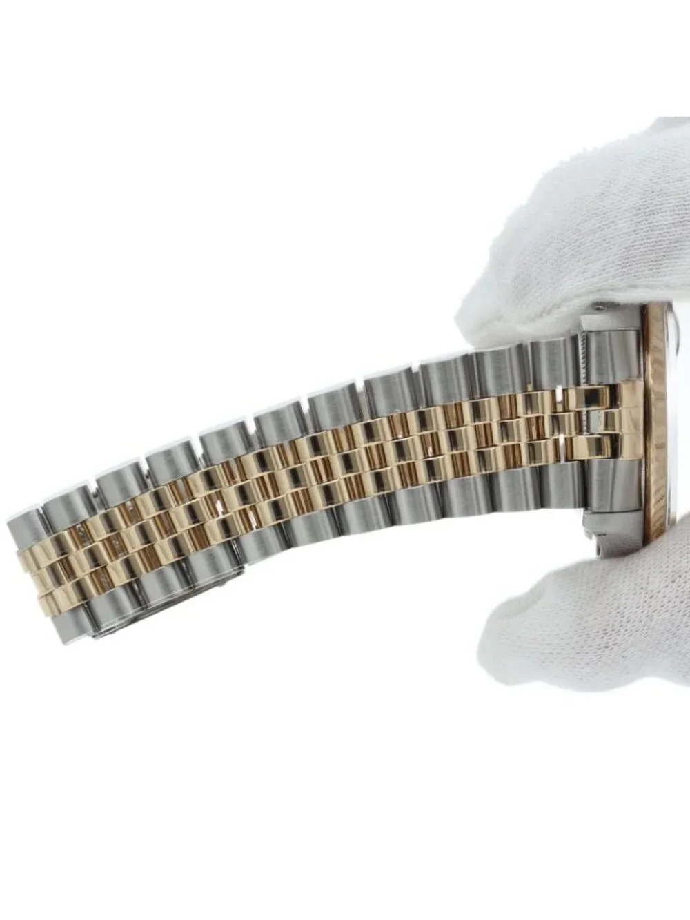 Rolex Datejust Watch Tapestry Dial Card 18K Yellow Gold SS Champagne